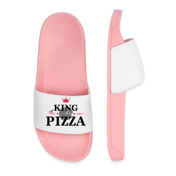 Roi de la pizza - Claquettes Homme - rose clair - Devant