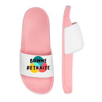 RETRAITE. BONNE RETRAITE. JOYEUSE RETRAITE - Claquettes Homme - rose clair - Devant