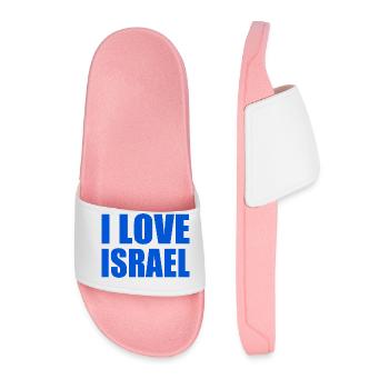I love israel - Men’s Pool Sliders - light pink - Front