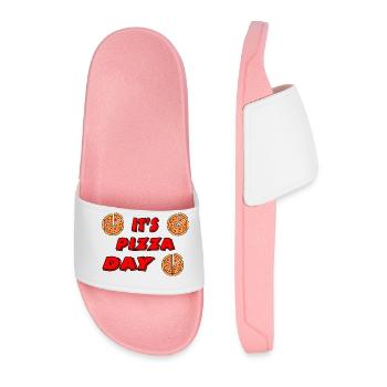 Pizza - Männer Badelatschen - Hellrosa - Vorne