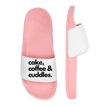 cake coffee and cuddles - claim - Männer Badelatschen - Hellrosa - Vorne
