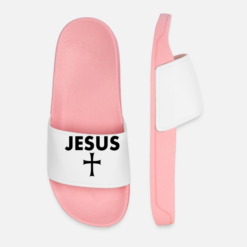 jesus kreuz - Männer Badelatschen - Hellrosa
