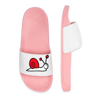Snail Shell Cute Cute Happy Cool - Men’s Pool Sliders - light pink - Front