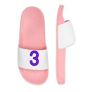 3 YEARS. 3RD ANNIVERSARY. BIRTHDAY 3 YEARS. 3 - Men’s Pool Sliders - light pink - Front