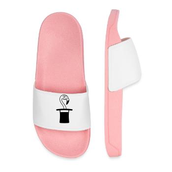 Cylinder hat wizard trick magic trick magician mag - Men’s Pool Sliders - light pink - Front