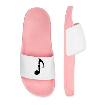 Music Note Black Musical Note - Men’s Pool Sliders - light pink - Front