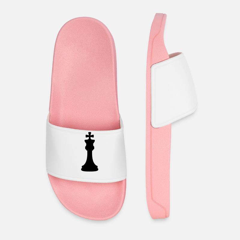Schwarzer Schach König - Männer Badelatschen - Hellrosa
