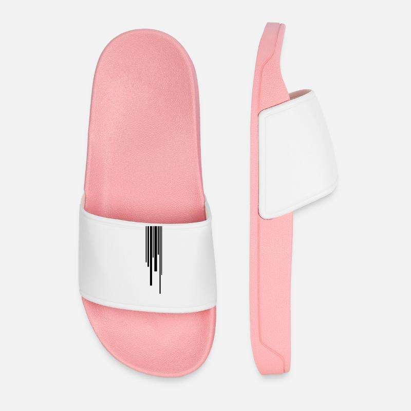 Many strokes pattern - Men’s Pool Sliders - light pink