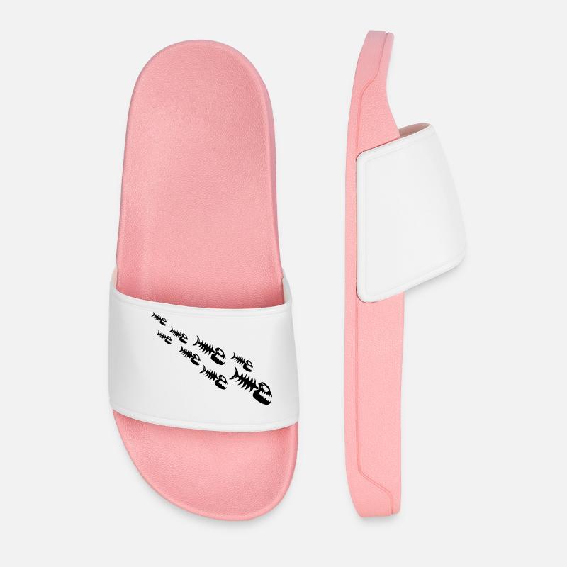 Fish Bone Monsters - Men’s Pool Sliders - light pink