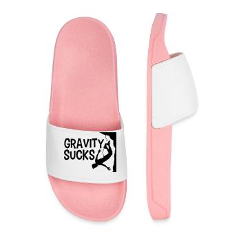 klettern gefaehrlich gravity sucks logo design lus - Männer Badelatschen - Hellrosa - Vorne