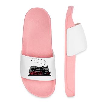 dampflok vieille romance locomotive - Claquettes Homme - rose clair - Devant