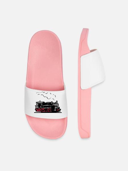 dampflok locomotive old romance - Men’s Pool Sliders - light pink