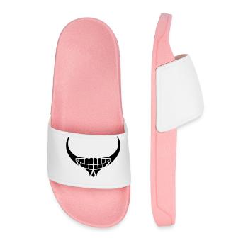 Mouth demonic grin - Men’s Pool Sliders - light pink - Front