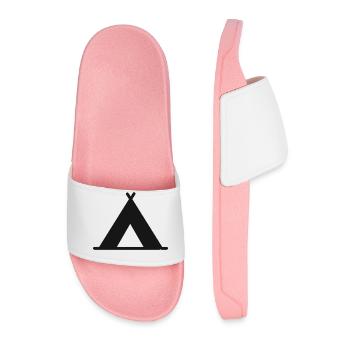 Camping Tent Gift Camping Nature Camping Holiday - Men’s Pool Sliders - light pink - Front