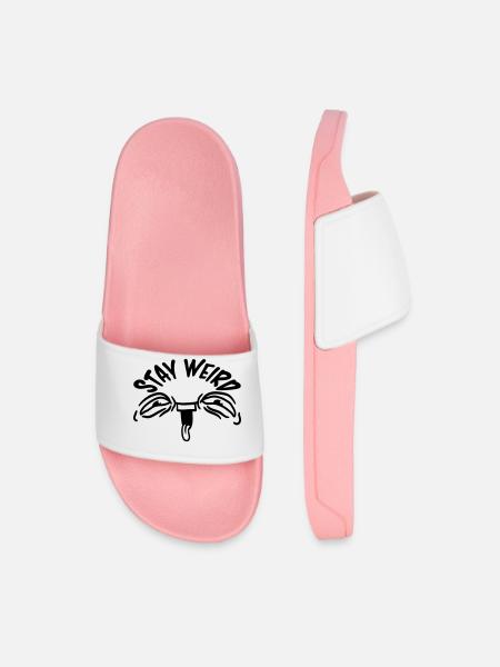 Face Stay Weird - Men’s Pool Sliders - light pink