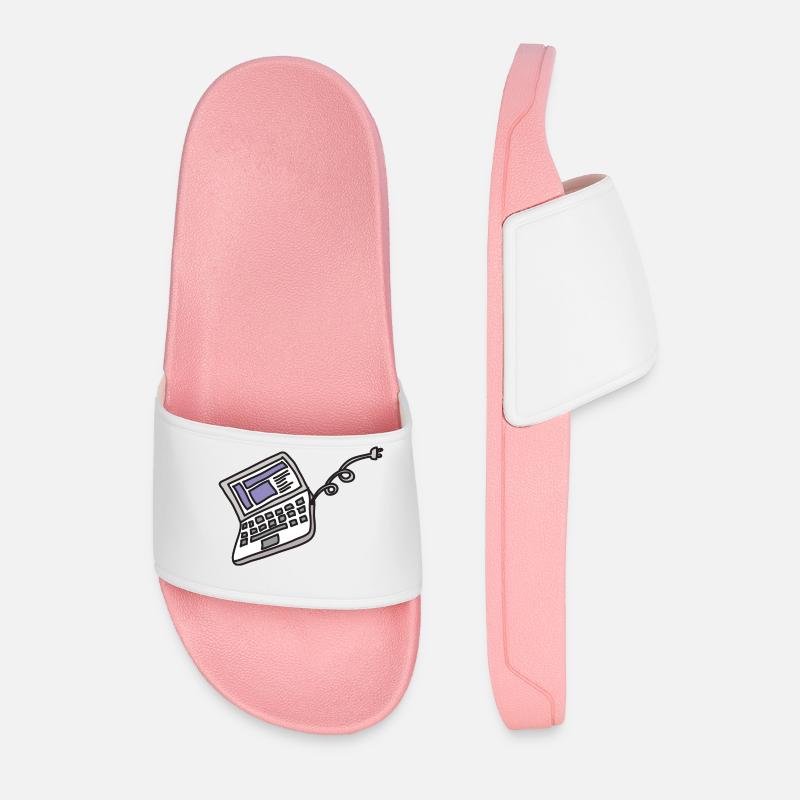 computer science - Men’s Pool Sliders - light pink