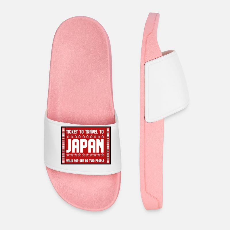 Reiseticket nach Japan - Männer Badelatschen - Hellrosa