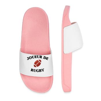 joueur de rugby cadeau humour - Claquettes Homme - rose clair - Devant