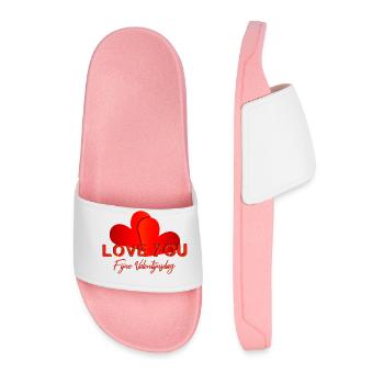 Valentine's Day Valentine - Men’s Pool Sliders - light pink - Front