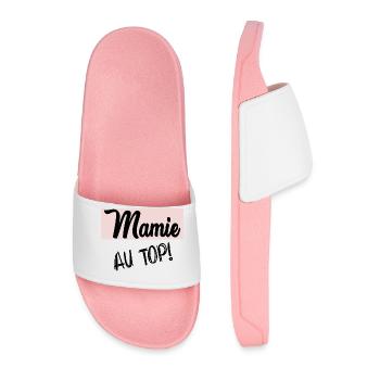 GRANNY. MOM. GRANDMA. MOTHER'S DAY - Men’s Pool Sliders - light pink - Front