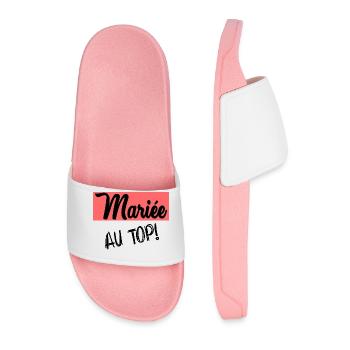 WEDDING. BRIDE-TO-BE - Men’s Pool Sliders - light pink - Front