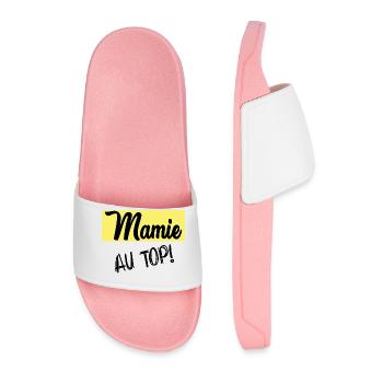 BONNE FÊTE MAMIE - Claquettes Homme - rose clair - Devant