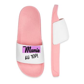 FÊTE DES MÈRES. BONNE FÊTE MAMAN. MAMAN - Claquettes Homme - rose clair - Devant
