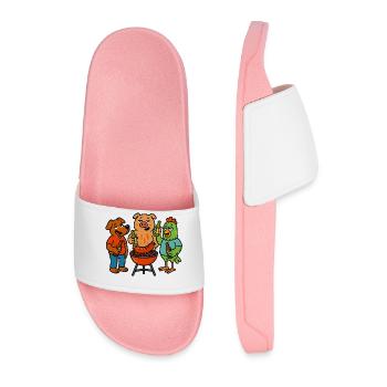 Barbecue Amis Animaux Boire - Claquettes Homme - rose clair - Devant