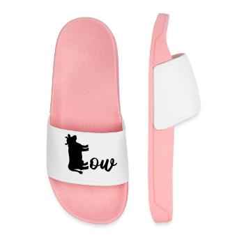 Domestic Cattle Cow - Men’s Pool Sliders - light pink - Front