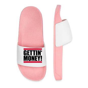bar dollar gettin money sign money rich money - Men’s Pool Sliders - light pink - Front