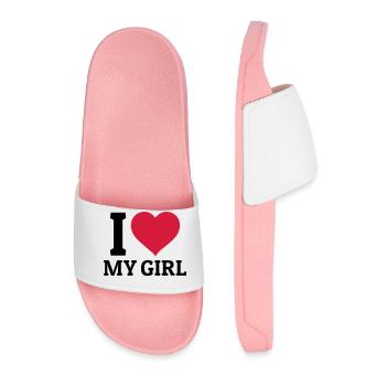 I love my Girl - Men’s Pool Sliders - light pink - Front