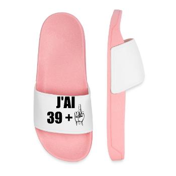 J'ai 39+1 t-shirt anniversaire 40 ans humour - Claquettes Homme - rose clair - Devant
