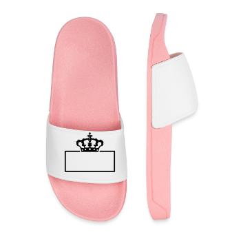 King crown shield - Men’s Pool Sliders - light pink - Front