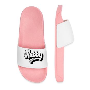 Hubby Est. 2023 Cadeau de mariage de fiançailles pour marié - Claquettes Homme - rose clair - Devant
