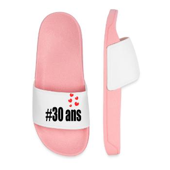 30 ANS. 30e ANNIVERSAIRE. ANNIVERSAIRE 30 ANS. 30 - Claquettes Homme - rose clair - Devant