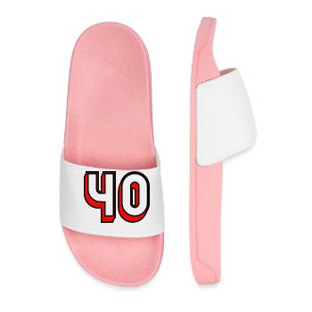 40 YEARS. 40th ANNIVERSARY. BIRTHDAY 40 YEARS. 40 - Men’s Pool Sliders - light pink - Front