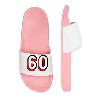 60 ANS. 60e ANNIVERSAIRE. ANNIVERSAIRE 60 ANS. 60 - Claquettes Homme - rose clair - Devant