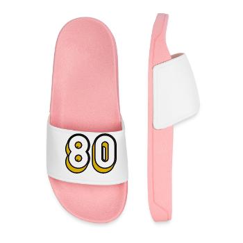80. 80 YEARS. 80TH ANNIVERSARY. 80 YEARS ANNIVERSARY - Men’s Pool Sliders - light pink - Front