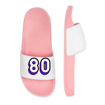 80. 80 YEARS. 80th ANNIVERSARY. 80 YEARS ANNIVERSARY - Men’s Pool Sliders - light pink - Front