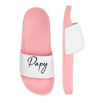 PAPY. BONNE FÊTE PAPA. PAPA. FÊTE DES PÈRES. PÈRE. - Claquettes Homme - rose clair - Devant