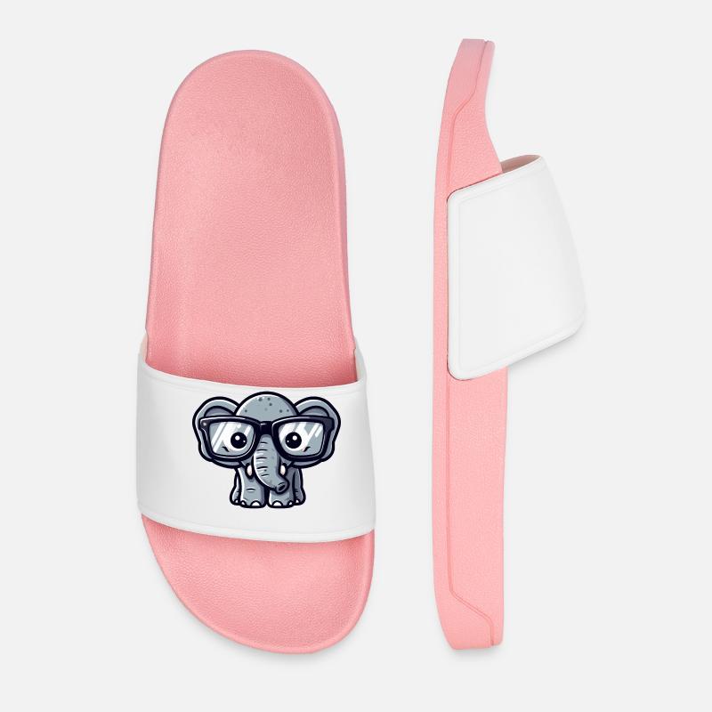 Nerd-Elefant mit Brille - Männer Badelatschen - Hellrosa
