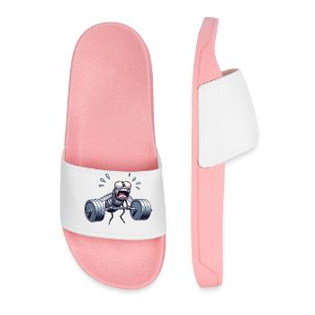 Bow Tie Weightlifting Fitness Insect Workout - Men’s Pool Sliders - light pink - Front