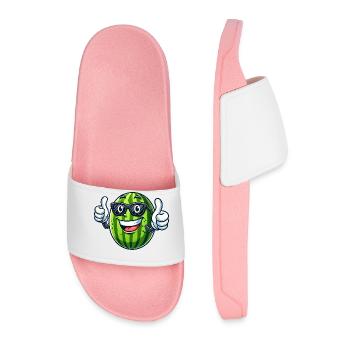 Cool Watermelon Summer Fruit Sunglasses - Men’s Pool Sliders - light pink - Front