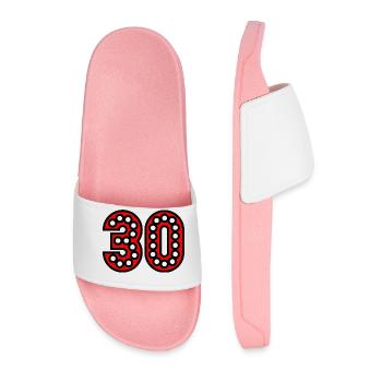 30. 30 YEARS. 30th ANNIVERSARY. 30 YEARS ANNIVERSARY. - Men’s Pool Sliders - light pink - Front