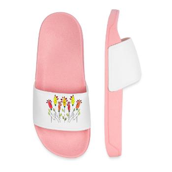 Flowers - Men’s Pool Sliders - light pink - Front