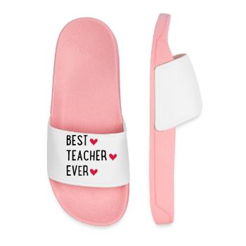 Best Teacher ever - Männer Badelatschen - Hellrosa - Vorne