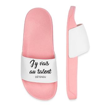 J'y vais au talent détendu t-shirt humour cadeau - Claquettes Homme - rose clair - Devant