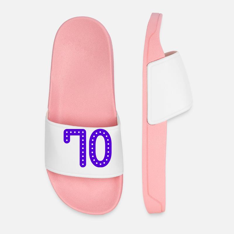 70 ÅR. 70 ÅRS JUBILÆUM. FØDSELSDAG 70 ÅR. 70 - Badesandaler til mænd - petal pink