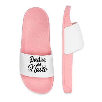 Padre del Novio Groom's Father Wedding Gift - Men’s Pool Sliders - light pink - Front