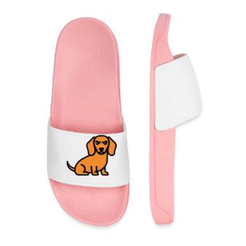 Bande dessinée Dachshund Dog Brown - Claquettes Homme - rose clair - Devant